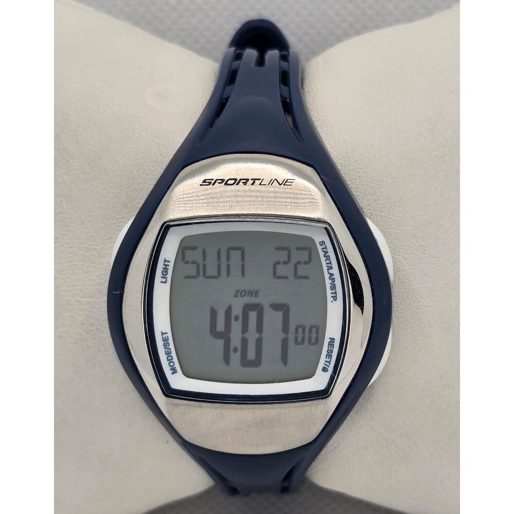 Women's Sportline Duo Oval Blue Dial Heart Rate Monitor Digital Watch 03